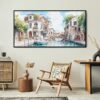 06 - Framed Venice Canal Watercolor - Panorama Canvas Print - Boho Chair.jpg