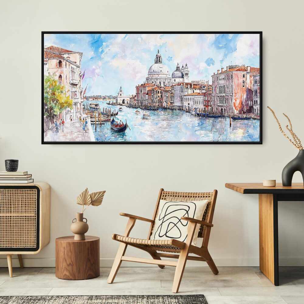 06 - Framed Venice Italy Watercolor - Panorama Canvas Print - Boho Chair.jpg 06 - Framed Venice Italy Watercolor - Panorama Canvas Print - Boho Chair.jpg