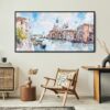 06 - Framed Venice Italy Watercolor - Panorama Canvas Print - Boho Chair.jpg