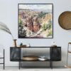 06 - Large Bryce Canyon National Park Watercolor - Square Canvas Print in Midcentury Corner.jpg