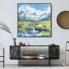 06 - Large Katmai National Park Watercolor - Square Canvas Print in Midcentury Corner.jpg