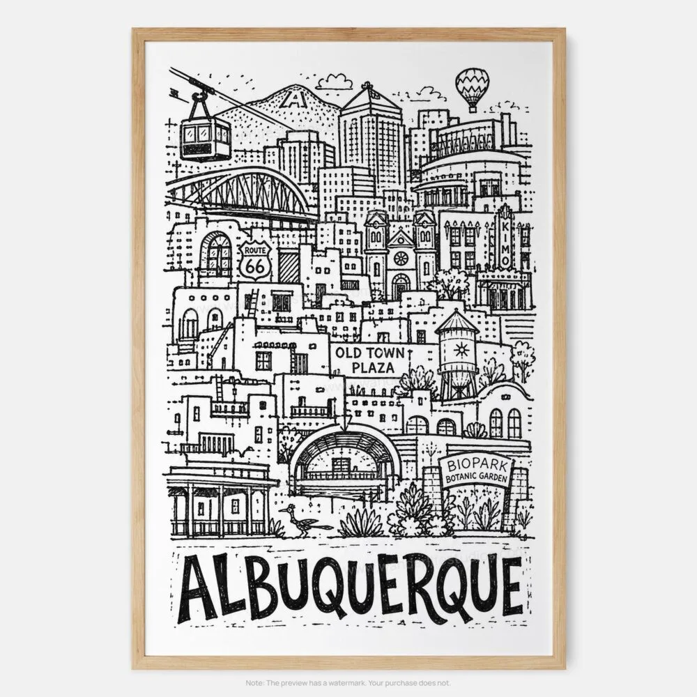 01 - Albuquerque City Art - Pencil Style Art Print - Main - Vertical.jpg 01 - Albuquerque City Art - Pencil Style Art Print - Main - Vertical.jpg