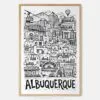 01 - Albuquerque City Art - Pencil Style Art Print - Main - Vertical.jpg