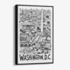 01 - Black Framed Washington DC City Art - Pencil Style Canvas Print - Vertical - Main - Side view.jpg