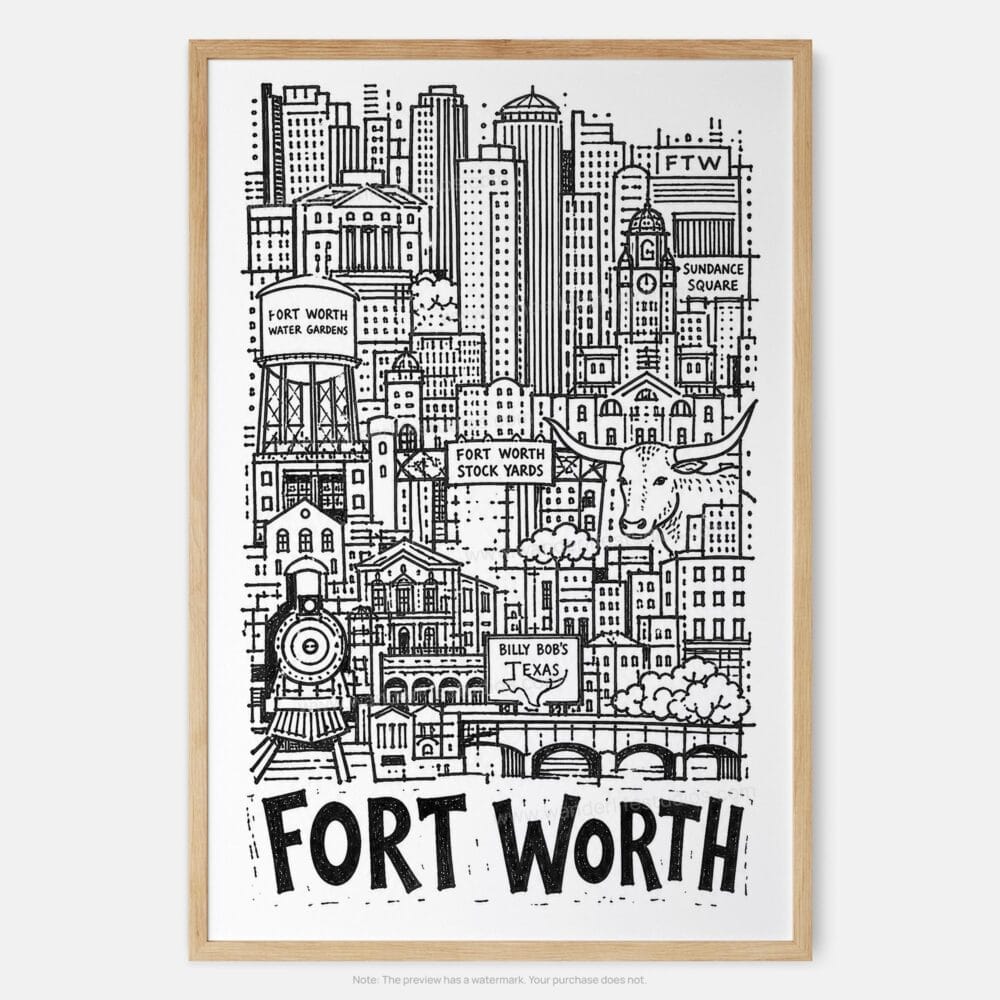 01 - Fort Worth City Art - Pencil Style Art Print - Main - Vertical.jpg 01 - Fort Worth City Art - Pencil Style Art Print - Main - Vertical.jpg