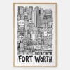 01 - Fort Worth City Art - Pencil Style Art Print - Main - Vertical.jpg