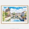 01 - Framed Strasbourg Watercolor - Horizontal Art Print - Main.jpg