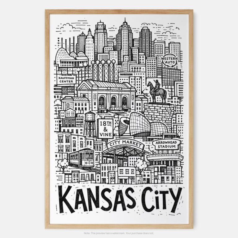 01 - Kansas City Art - Pencil Style Art Print - Main - Vertical.jpg