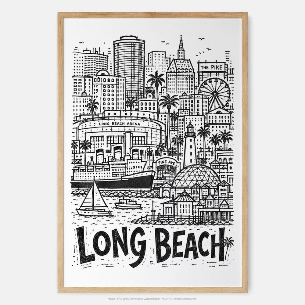 01 - Long Beach City Art - Pencil Style Art Print - Main - Vertical.jpg 01 - Long Beach City Art - Pencil Style Art Print - Main - Vertical.jpg