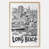 01 - Long Beach City Art - Pencil Style Art Print - Main - Vertical.jpg