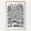 01 - Los Angeles City Art - Pencil Style Art Print - Main - Vertical.jpg