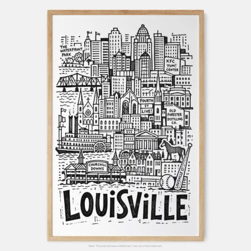 01 - Louisville City Art - Pencil Style Art Print - Main - Vertical.jpg