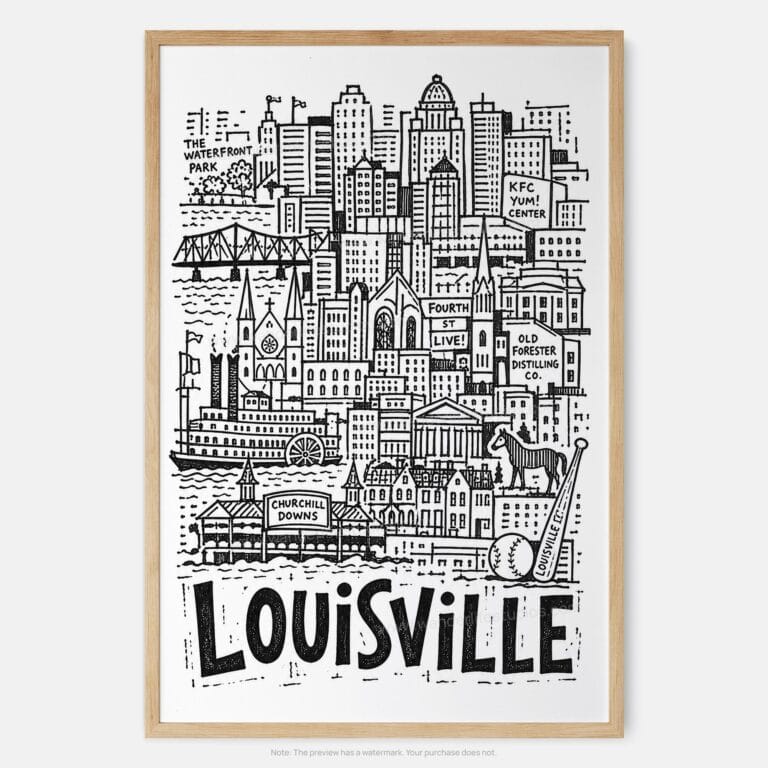 01 - Louisville City Art - Pencil Style Art Print - Main - Vertical.jpg
