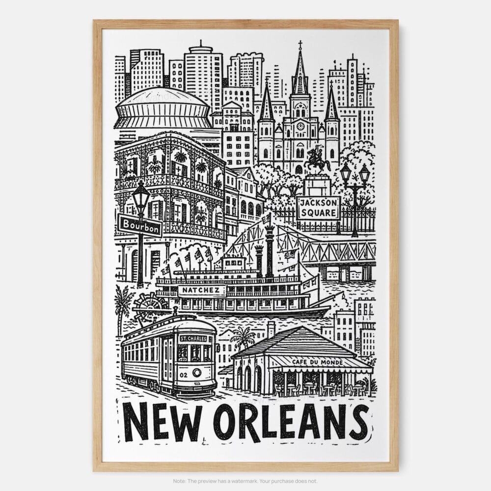 01 - New Orleans City Art - Pencil Style Art Print - Main - Vertical.jpg 01 - New Orleans City Art - Pencil Style Art Print - Main - Vertical.jpg