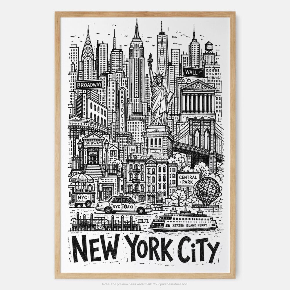 01 - New York City Art - Pencil Style Art Print - Main - Vertical.jpg 01 - New York City Art - Pencil Style Art Print - Main - Vertical.jpg