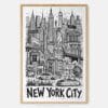 01 - New York City Art - Pencil Style Art Print - Main - Vertical.jpg