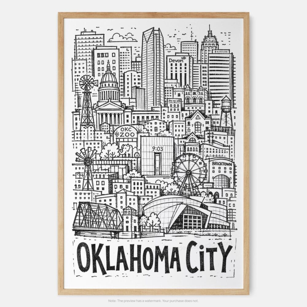 01 - Oklahoma City Art - Pencil Style Art Print - Main - Vertical.jpg 01 - Oklahoma City Art - Pencil Style Art Print - Main - Vertical.jpg