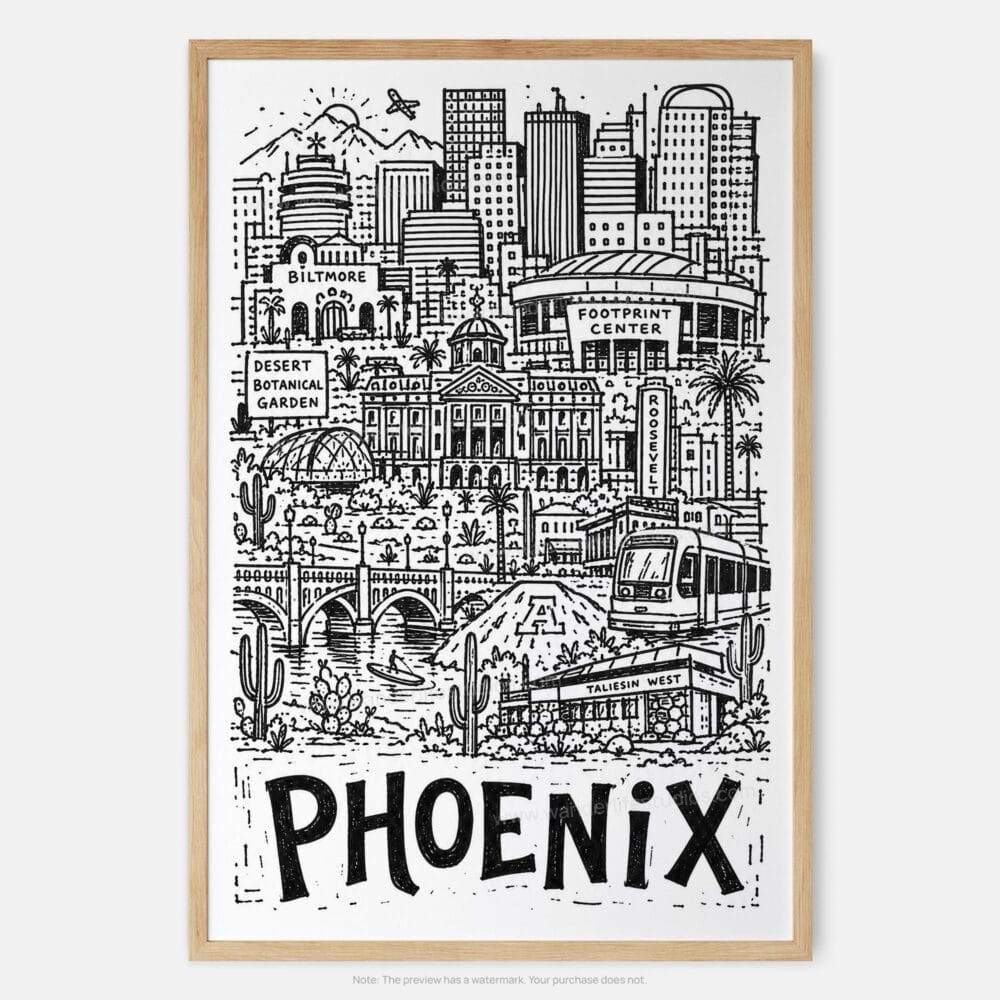 01 - Phoenix City Art - Pencil Style Art Print - Main - Vertical.jpg 01 - Phoenix City Art - Pencil Style Art Print - Main - Vertical.jpg