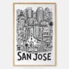 01 - San Jose City Art - Pencil Style Art Print - Main - Vertical.jpg