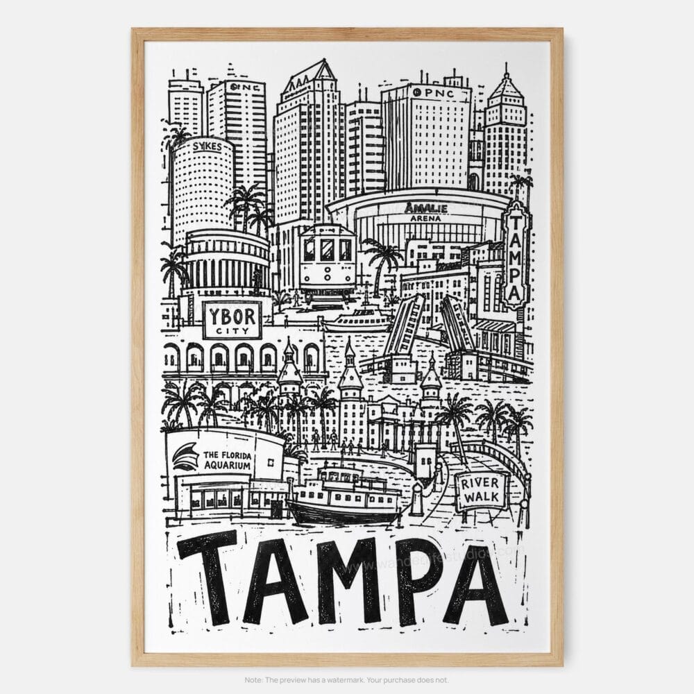 01 - Tampa City Art - Pencil Style Art Print - Main - Vertical.jpg 01 - Tampa City Art - Pencil Style Art Print - Main - Vertical.jpg