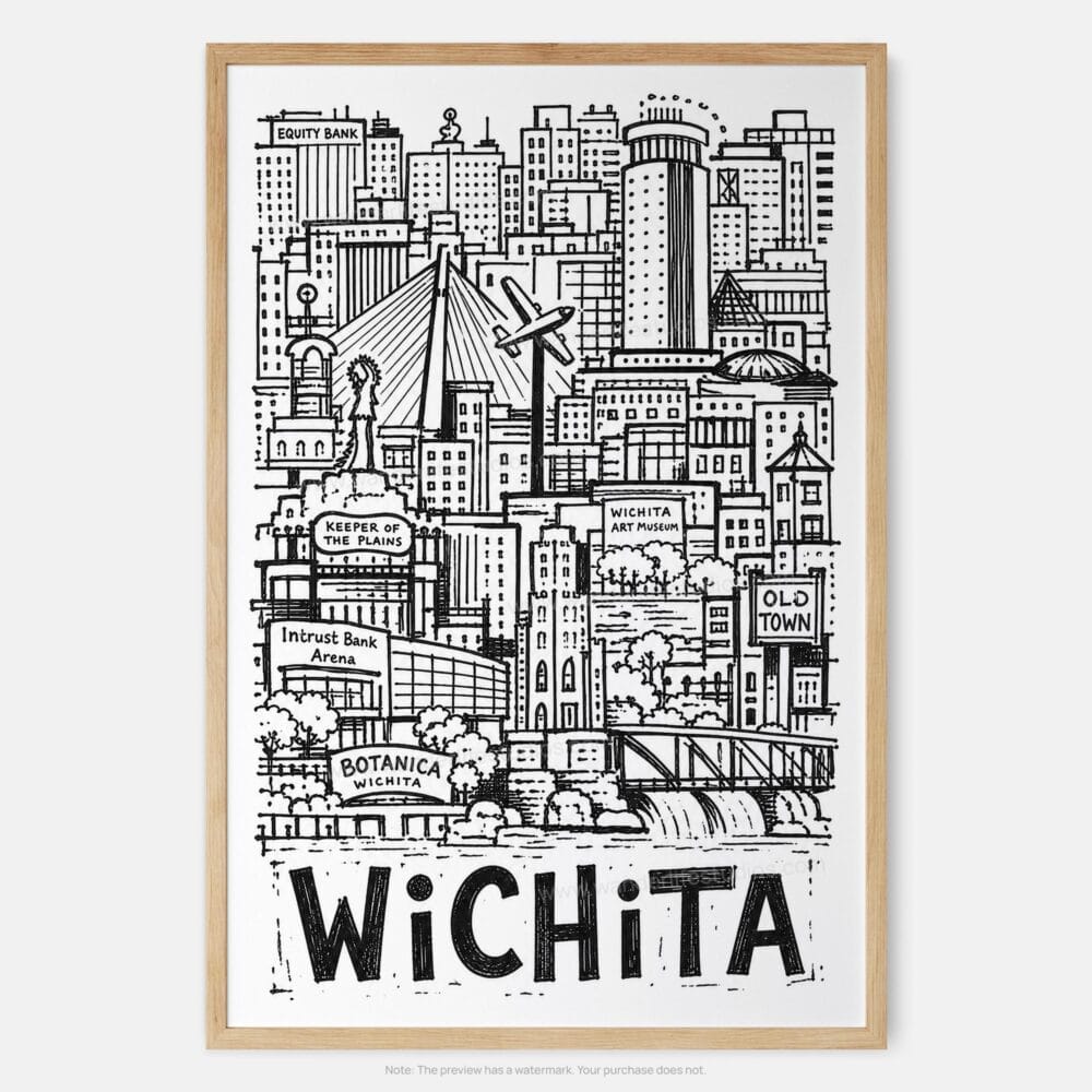 01 - Wichita City Art - Pencil Style Art Print - Main - Vertical.jpg 01 - Wichita City Art - Pencil Style Art Print - Main - Vertical.jpg