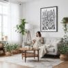 02 - Framed Atlanta City Art - Pencil Style Canvas Print - Woman reading on couch - Vertical.jpg