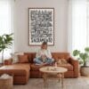 02 - Framed Sacramento City Art - Pencil Style Canvas Print - Woman Knitting - Vertical.jpg