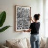 02 - Woman Hanging Framed New Orleans City Art - Pencil Style Art Print - Vertical.jpg
