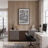 03 - Black Framed Washington DC City Art - Pencil Style Canvas Print - Home Office - Vertical.jpg