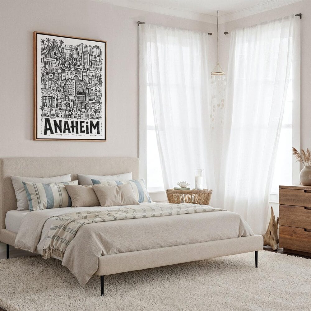 03 - Framed Anaheim City Art - Pencil Style Canvas Print - Coastal Bedroom - Vertical.jpg 03 - Framed Anaheim City Art - Pencil Style Canvas Print - Coastal Bedroom - Vertical.jpg
