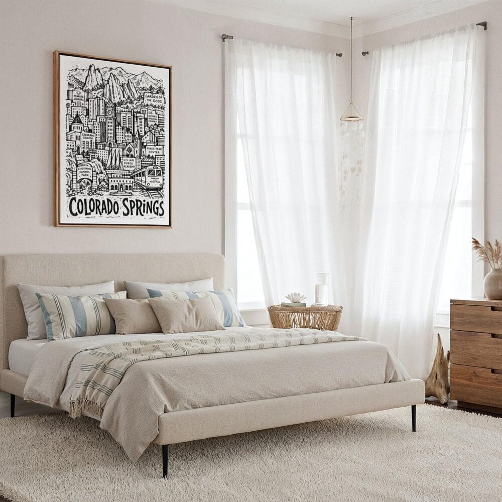 03 - Framed Colorado Springs City Art - Pencil Style Canvas Print - Coastal Bedroom - Vertical.jpg 03 - Framed Colorado Springs City Art - Pencil Style Canvas Print - Coastal Bedroom - Vertical.jpg