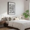 04 - Black Framed Atlanta City Art - Pencil Style Canvas Print - Bedroom - Vertical.jpg