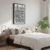 04 - Black Framed San Francisco City Art - Pencil Style Canvas Print - Bedroom - Vertical.jpg