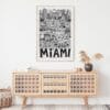 04 - Miami City Art - Pencil Style Art Print Hanging above Shelf - Vertical.jpg