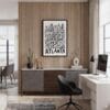 05 - Black Framed Atlanta City Art - Pencil Style Canvas Print - Home Office - Vertical.jpg
