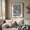 05 - Washington DC City Art - Pencil Style Art Print with Vintage Wood Frame - Vertical.jpg