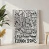 06 - Colorado Springs City Art - Pencil Style Canvas Print with White Floater Frame - Standing on Floor - Vertical.jpg