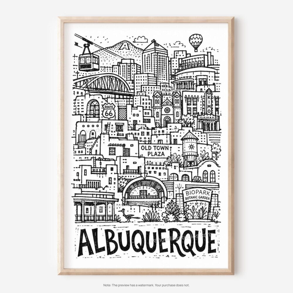 01 - Albuquerque City Art - Pencil Style Art - Digital Download - Main.jpg 01 - Albuquerque City Art - Pencil Style Art - Digital Download - Main.jpg