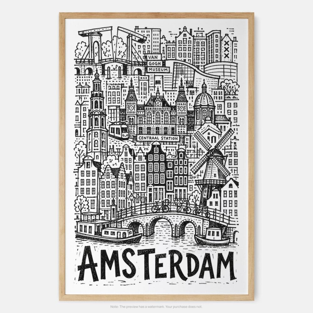 01 - Amsterdam City Art - Pencil Style Art Print - Main - Vertical.jpg 01 - Amsterdam City Art - Pencil Style Art Print - Main - Vertical.jpg