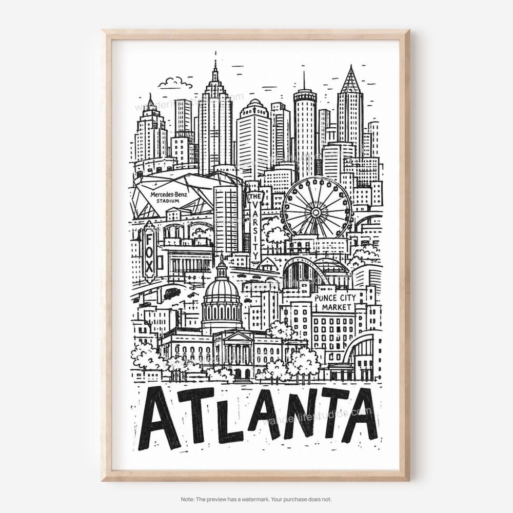01 - Atlanta City Art - Pencil Style Art - Digital Download - Main.jpg 01 - Atlanta City Art - Pencil Style Art - Digital Download - Main.jpg