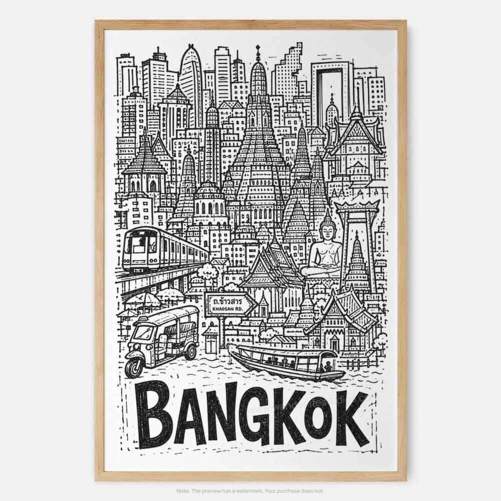01 - Bangkok City Art - Pencil Style Art Print - Main - Vertical.jpg 01 - Bangkok City Art - Pencil Style Art Print - Main - Vertical.jpg
