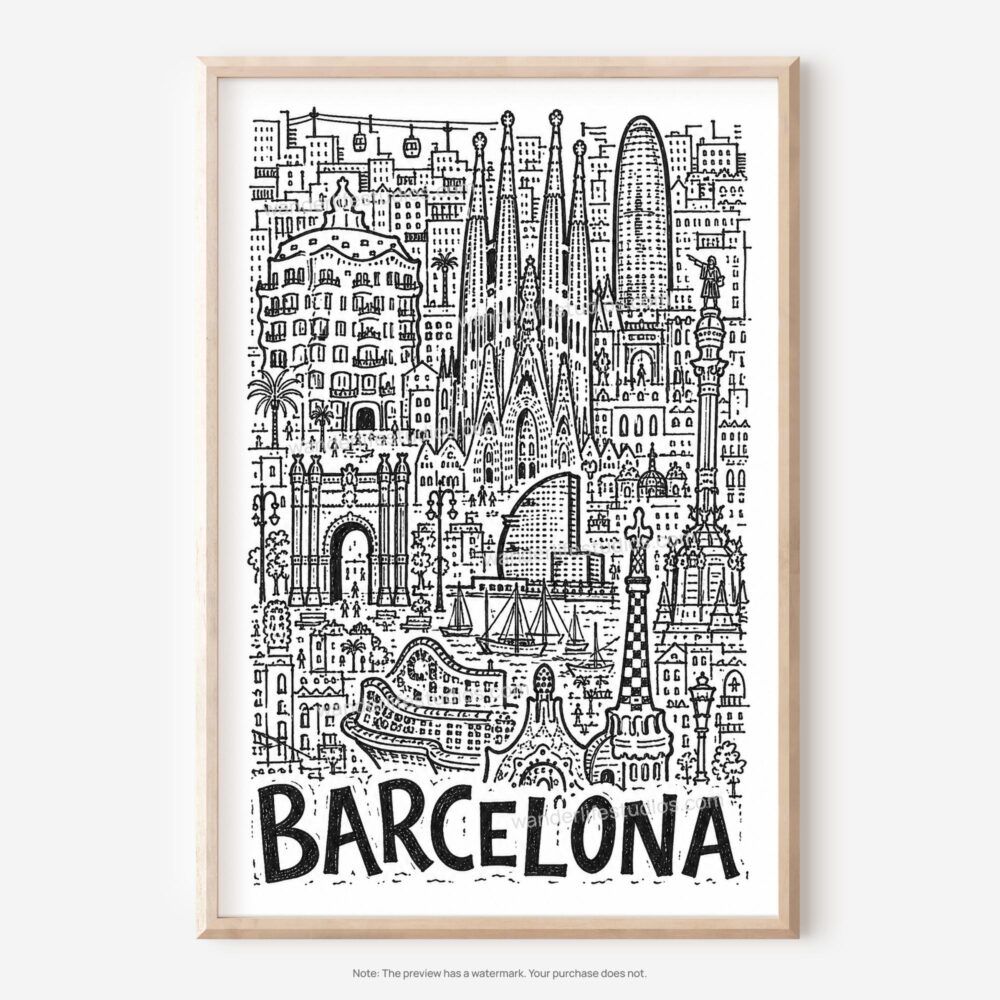 01 - Barcelona City Art - Pencil Style Art - Digital Download - Main.jpg 01 - Barcelona City Art - Pencil Style Art - Digital Download - Main.jpg