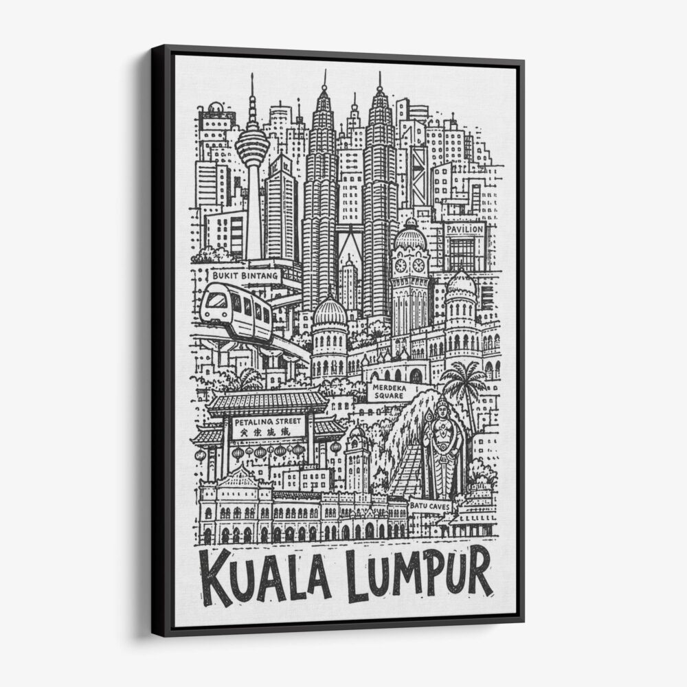 01 - Black Framed Kuala Lumpur City Art - Pencil Style Canvas Print - Vertical - Main - Side view.jpg 01 - Black Framed Kuala Lumpur City Art - Pencil Style Canvas Print - Vertical - Main - Side view.jpg