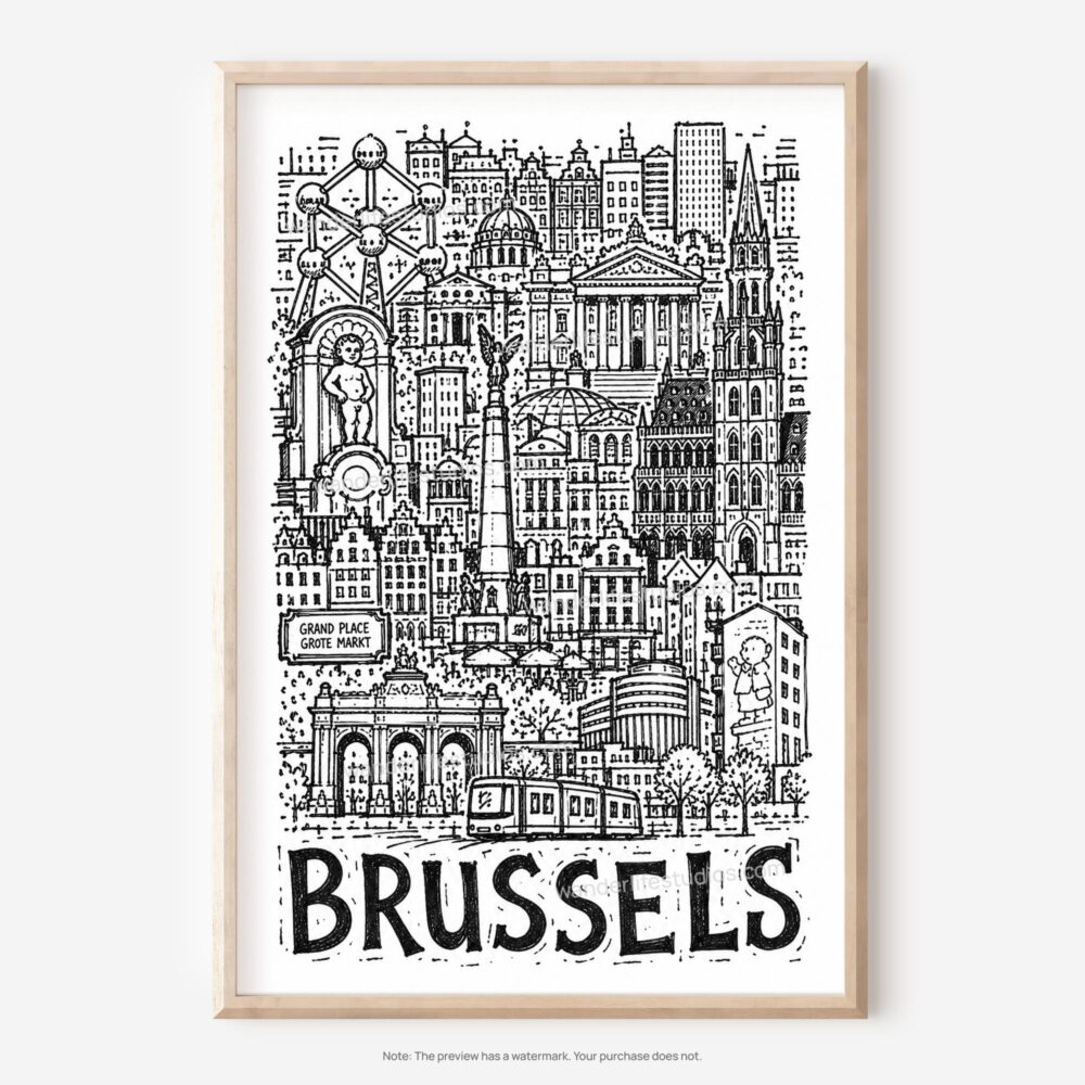 01 - Brussels City Art - Pencil Style Art - Digital Download - Main.jpg 01 - Brussels City Art - Pencil Style Art - Digital Download - Main.jpg