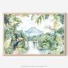 01 - Costa Rica Arenal Volcano Watercolor - Horizontal Art - Digital Download - Main.jpg