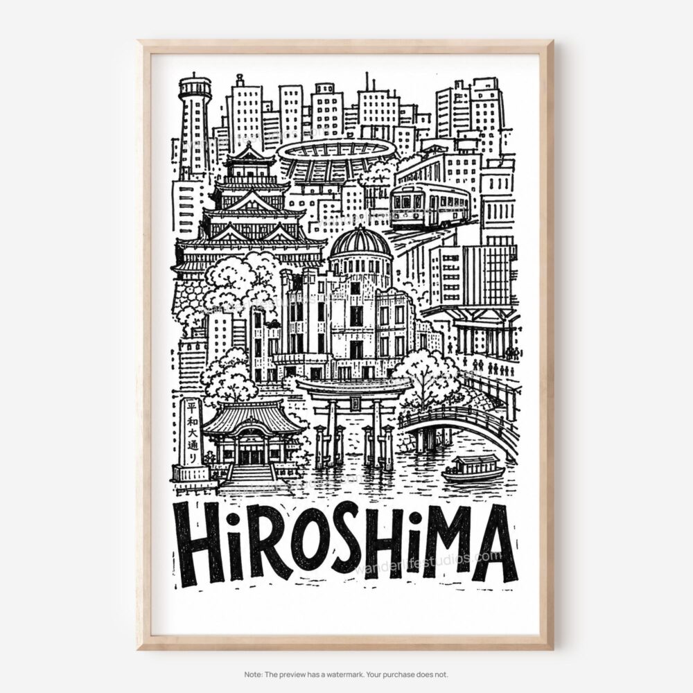01 - Hiroshima City Art - Pencil Style Art - Digital Download - Main.jpg 01 - Hiroshima City Art - Pencil Style Art - Digital Download - Main.jpg