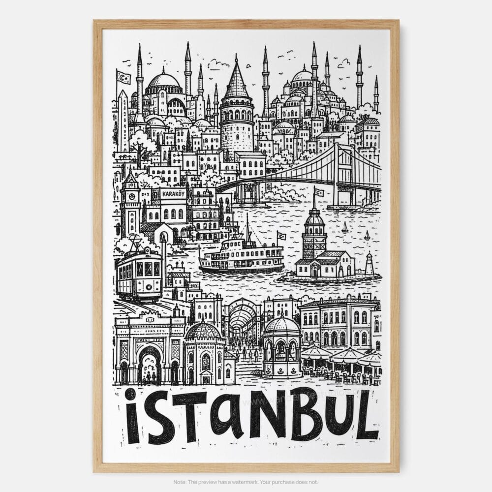 01 - Istanbul City Art - Pencil Style Art Print - Main - Vertical.jpg 01 - Istanbul City Art - Pencil Style Art Print - Main - Vertical.jpg