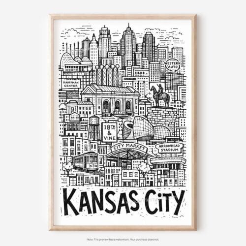 01 - Kansas City Art - Pencil Style Art - Digital Download - Main.jpg