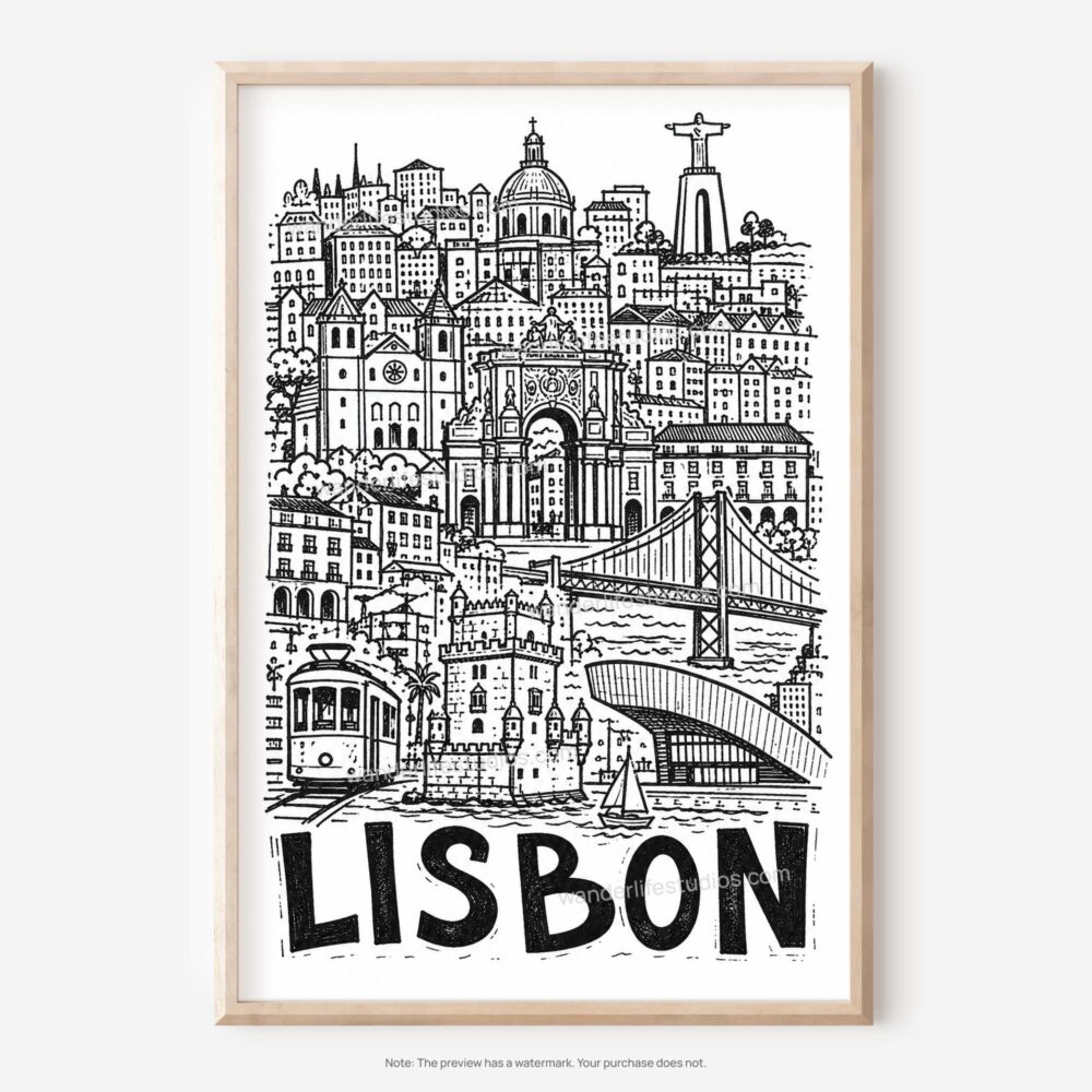 01 - Lisbon City Art - Pencil Style Art - Digital Download - Main.jpg 01 - Lisbon City Art - Pencil Style Art - Digital Download - Main.jpg