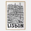 01 - Lisbon City Art - Pencil Style Art Print - Main - Vertical.jpg